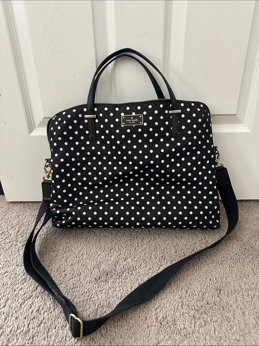 Kate Spade Black & White Polka Dot Laptop Bag